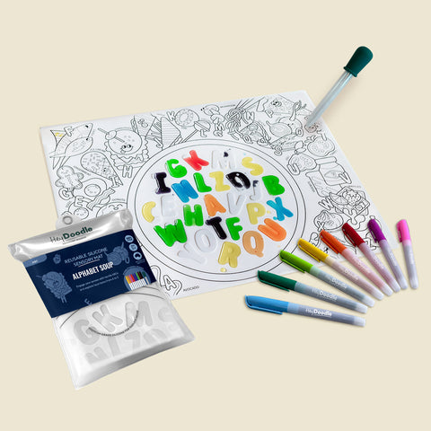 Alphabet Soup Sensory Colouring & Doodle Mat