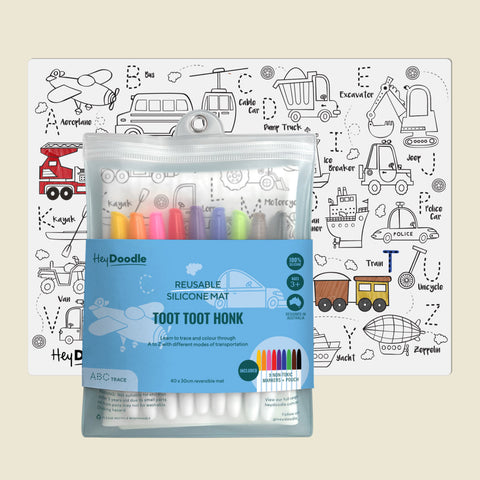 Toot Toot Honk Classic Colouring & Doodle Mat