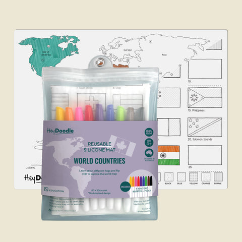 World Countries Classic Colouring & Doodle Mat